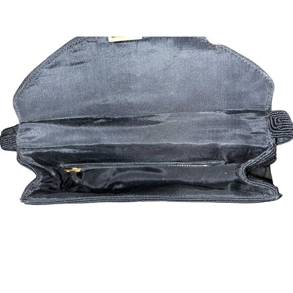 Vintage Annette Cordé Handbag Black Small Evening Bag Used 1940s Style - Picture 4 of 15